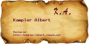 Kampler Albert névjegykártya
