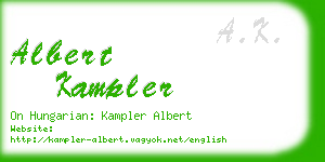 albert kampler business card